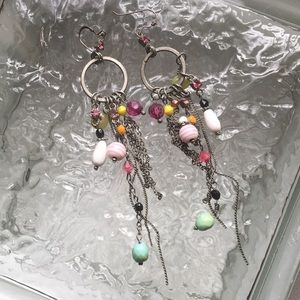 MultiBeaded Rhinestone Hoops 90’s DanglingEarrings